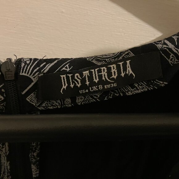 Disturbia Cartomancy Scoop Neck Mini Smock Dress - Picture 2 of 5